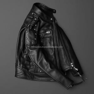 Gótico Cyber Moto estilo genuino piel de vaca cuero lienzo impreso calavera Punk Biker carta patrón chaqueta de invierno para hombres - Product Image 5