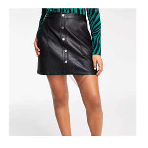 Minifalda de Piel Sintética para Mujer, a la Moda, de Cintura Alta, Asimétrica, Ajustada, de Color Sólido, Sexy, para Fiesta Nocturna en Club - Product Image 4