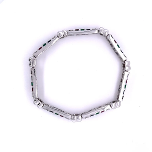 Pulsera de Cadena Geométrica Chapada en Oro de 14K con Incrustaciones de Cristales de Imitación, Estilo Vintage Unisex, Regalo de Boda, Joyería - Product Image 2