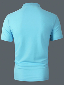 T-shirt décontracté à manches courtes pour homme, couleur contrastée, style estival (coupe aléatoire), formel - Product Image 4