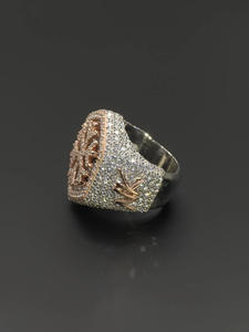 Bague de fiançailles personnalisée en forme de flocon de neige, sertie de diamants Moissanite, style Hip Hop, en argent 925 plaqué or rose et rhodium, pour homme - Product Image 3