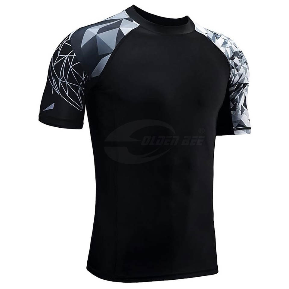 Athletic Men Compression Sports Rash Guard Short Sleeve Gym Running ...