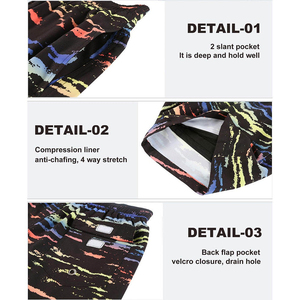 Custom Logo Mens Swim Shorts Trunks 5 Inch Swimwear Quick Dry Beach Shorts Double <b>Layer</b> Board Shorts With Pockets - Product Image 5