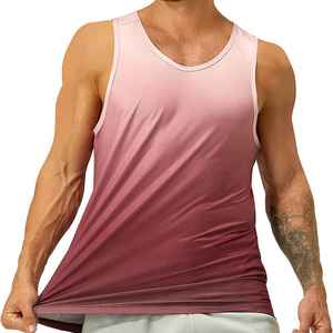 Breathable Quick Dry Eco-Friendly 100% Cotton Fitness Wear Tank Top Men O-Neck <b>Sequined</b> Decoration High Street Front Logo 120g - Product Image 6