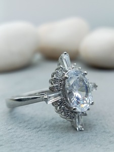 Custom 10K Gold VVS <b>Cushion</b> Cut Solitaire Engagement Wedding Diamond Ring 925 Silver Trendy for Anniversary Gift Party 100% - Product Image 3