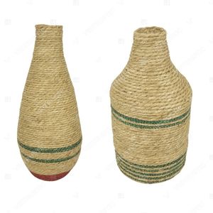 Vietrustic Handmade <b>Stitching</b> Table Vase <b>Gift</b> Water Hyacinth Vase Table Jar Holder Plant Vase - Product Image 4