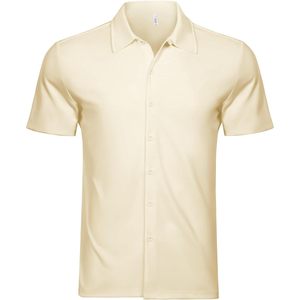 2025ชุดเดรสเข้ารูปขนาด XL ของผู้ชายเสื้อเชิ้ตลำลองมีกระดุมไม่ยับยืดสีพื้นแบบทางการ - Product Image 5