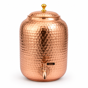 Dispensador de Agua de Cobre Martillado Hecho a Mano con Grifo, Contenedor de Almacenamiento de Bebidas para Hogar, Hotel, Restaurante, Servidor de Jugo, Té y Agua - Product Image 1