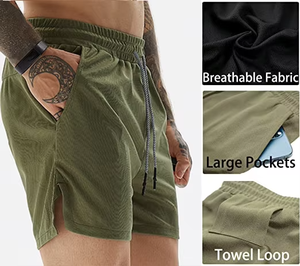 Vêtements de sport pour hommes, t-shirts en mesh pour la course à pied, shorts de sport personnalisés de 5 pouces pour hommes, fabricant - Product Image 4