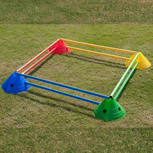 Adjustable Durable Agility Cone and Pole Set with PE Training <b>Discs</b> for Soccer Basketball Outdoor Activities & Speed Training - Product Image 1
