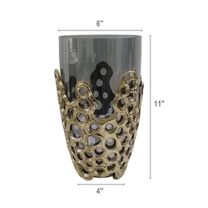 Modern Sculptural Iron Flower <b>Vase</b> Artistic Interior Styling Eco-Friendly Coastal <b>Decor</b> Zahid Exports Bulk Export - Product Image 4
