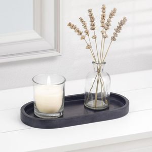 Bandeja Ovalada de Mármol Negro Jet, Bandeja Decorativa de Piedra Natural, Decoración de Lujo para el Hogar - Product Image 3