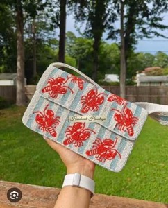 Bolso de Mano Cuadrado de Lona Clásico con Bordado y Cuentas, con Patrón de Limones, para Uso Diario y Viajes - Product Image 2