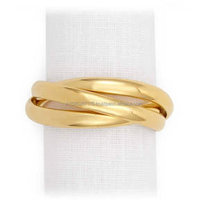 Rond de serviette en métal avec des accents peints à la main parfait pour le brunch de printemps ou d'été dans les jardins extérieurs - Product Image 4