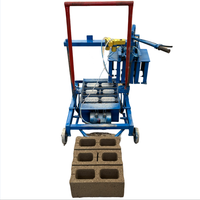 Machine manuelle de fabrication de briques en ciment, petite machine mobile de moulage de blocs creux