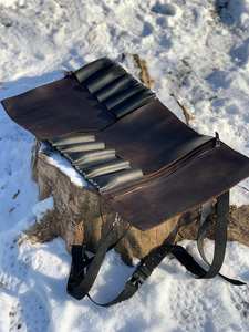 Étui à couteaux en cuir véritable, boîte de rangement pour couteaux de chef, organiseur professionnel d'équipement culinaire, protection anti-odeurs pour la cuisine - Product Image 5