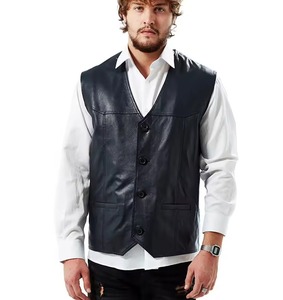 Latest Design OEM Custom Leather <b>Vest</b> Sleeveless Jacket Genuine Leather <b>Vest</b> Wholesale Training Outdoor <b>Mens</b> Waterproof - Product Image 5