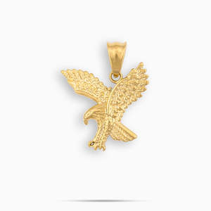 Collier avec pendentif aigle en or |    Pendentif Aigle Volant en Acier Inoxydable |   Bijoux de luxe hip-hop à thème animalier - Product Image 1
