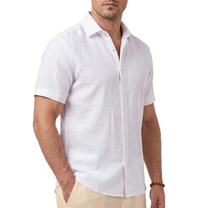 Chemise décontractée à manches courtes, boutonnée, à motif à carreaux, pour adulte, en tissu tricoté 100% coton, écologique, infroissable, export BD - Product Image 4