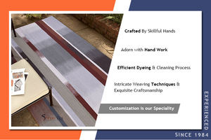 100% Cotton Handmade Embroidered <b>Rug</b> Modern Design Trending New for Living Room Dining Room Door Bedrooms - Product Image 6