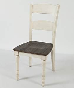 Silla de Comedor Madison County Ladderback, Madera de Teca Sólida con Acabado Blanco Vintage - Product Image 6