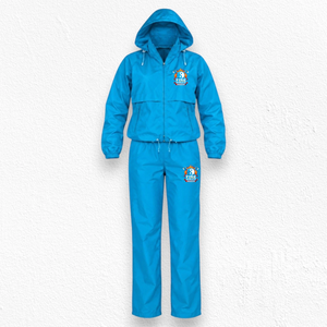 Chándal Impermeable Azul para Mujer, con Capucha, Cierre Frontal Completo, Bolsillos, Ropa Deportiva Casual de Invierno, 100% Poliéster, Logotipo Personalizado - Product Image 1