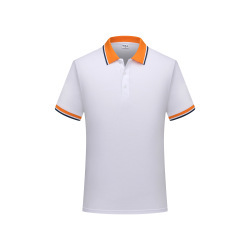 Polo de Algodón Gris para Hombre, Manga Corta, Color Sólido, Transpirable, Informal, Tejido de Punto, Corte Regular, Cuello con Ribete Azul - Product Image 3