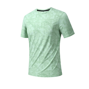 Custom Mens Mint Green Pattern Sports <b>T</b> <b>Shirt</b> Quick Dry Polyester Athletic Gym Running Performance Fitness Training Jersey Tee - Product Image 1