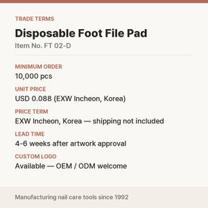 Korean Disposable Foot File Pad 80/100 Grit OEM Custom Logo for Salon Wholesale - Product Image 3