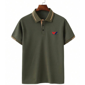 เสื้อโปโลชาย แขนสั้น ผ้าฝ้าย แห้งเร็ว พิมพ์ลายโลโก้ สวมใส่สบาย เหมาะสำหรับกอล์ฟ สัมผัสนุ่ม รับสกรีนโลโก้ตามแบบ - Product Image 1