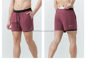 Short de sport 2 en 1 pour homme avec pois réfléchissants pour homme Short de course en nylon respirant à séchage rapide avec logo personnalisé - Product Image 6