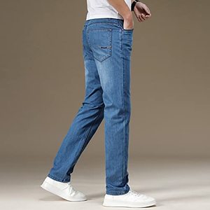 Jeans de Mezclilla para Hombre, Corte Recto, Cintura Media, Ajuste Regular, Estilo Casual de Algodón, para Primavera - Product Image 4