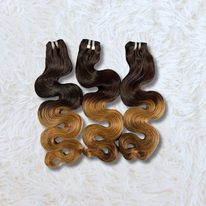 Precio de fábrica Premium Super Solf Extensiones de cabello ondulado del cuerpo Hermosa textura Maravillosa hebra saludable Paquetes de cabello Peluca de cabello crudo - Product Image 3