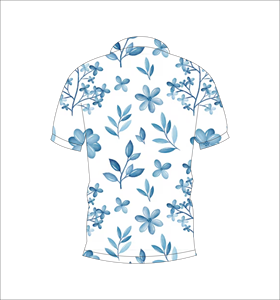 Custom <b>White</b> Blue Floral Print <b>Polo</b> Shirt Short Sleeve Breathable Casual Golf Uniform T Shirt for Men - Product Image 5