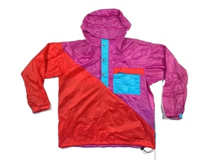 Chaqueta Cortavientos Color Block Rosa y Rojo, Impermeable, Personalizada para Mujer, Unisex, con Media Cremallera, Tipo Anorak - Product Image 1