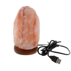 High Quality Night Himalayan Salt Lamp USB Natural Himalayan Mini Salt Lamp Wooden Base for Room Decoration Hand Carved - Product Image 2