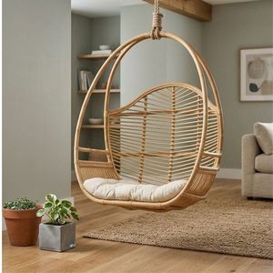 Chaise en rotin faite à la main de style européen moderne et confortable pour une utilisation en intérieur, pour la décoration de la maison, chaise de jardin, salon, villa - Product Image 4