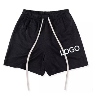 2025 Custom Logo Men's Woolen Gym <b>Shorts</b> Quick-Drying Mid Waist with Solid Pattern Casual 100% Cotton <b>Mesh</b> <b>Short</b> - Product Image 5