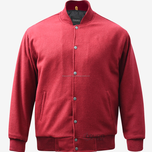 Veste Letterman unisexe rouge vintage en laine brodée de chenille personnalisée OEM vente en gros vêtements de ville baseball et collège - Product Image 5