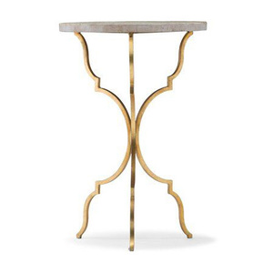 Table d'appoint décorative contemporaine en aluminium doré avec double niveau en verre, mobilier de décoration haut de gamme pour la maison - Product Image 3