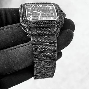 Custom Handcrafted Men's Hip Hop <b>Watches</b> VVS1 Moissanite Diamond & Stainless Steel Belt Automatic Analog Dial Display - Product Image 2