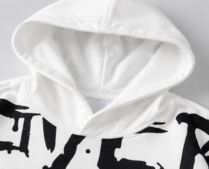 Sweat à capuche personnalisé avec impression sérigraphiée graffiti alphabet sur toute la surface, automne, coupe ample, unisexe, molleton lourd 100% coton 320g, streetwear - Product Image 2