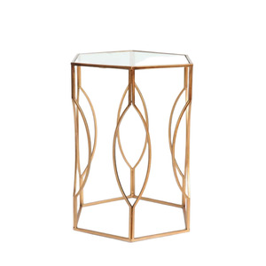 Mesa de Centro de Vidrio de Estilo Moderno y Lujoso, Mesa de Centro de Metal Creativa de Diseño Minimalista Nórdico para Sala de Estar - Product Image 4