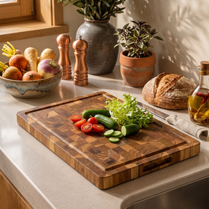 Ha Le Lot de 3 Planches à Découper en Bambou Écologiques avec Poignée, Épaisseur 1,5-2,5 cm, Lavables au Lave-Vaisselle, pour Service de Fromages et Charcuteries - Product Image 1