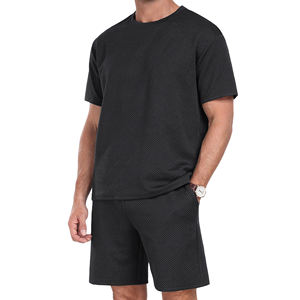 Ropa Deportiva Ligera Informal de Talla Grande para Hombre, Conjunto de Dos Piezas con Diseño Personalizado, Camiseta y Pantalones Cortos de Secado Rápido con Estampado Geométrico para Verano - Product Image 5