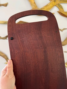 Plateau de service rectangulaire en bois massif de luxe avec poignées, fait main, pour le petit-déjeuner, le thé, le café, la nourriture, l'hôtel, le restaurant - Product Image 5