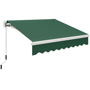 Tenda da Sole Retrattile Manuale Verde 8x7 per Esterni, con Manovella, Pieghevole ed Estensibile per Terrazze, Balconi e Coperture per Finestre - Product Image 1