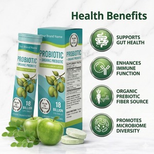 Comprimés effervescents probiotiques et prébiotiques à marque privée – Formule avancée pour la santé intestinale avec saveur pomme verte - Product Image 6