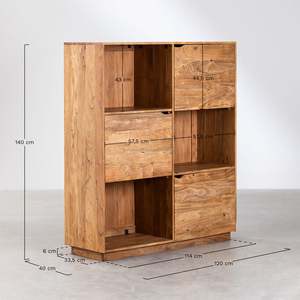 Bibliothèque moderne simple Armoire en bois massif avec trois tiroirs pour la décoration intérieure Bibliothèques Salon Meubles de maison - Product Image 6