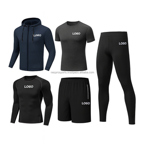 Ensemble de vêtements de sport ultra-extensibles pour femmes, leggings de yoga à compression 4 directions, rashguards, entraînement physique, actif texturé - Product Image 4